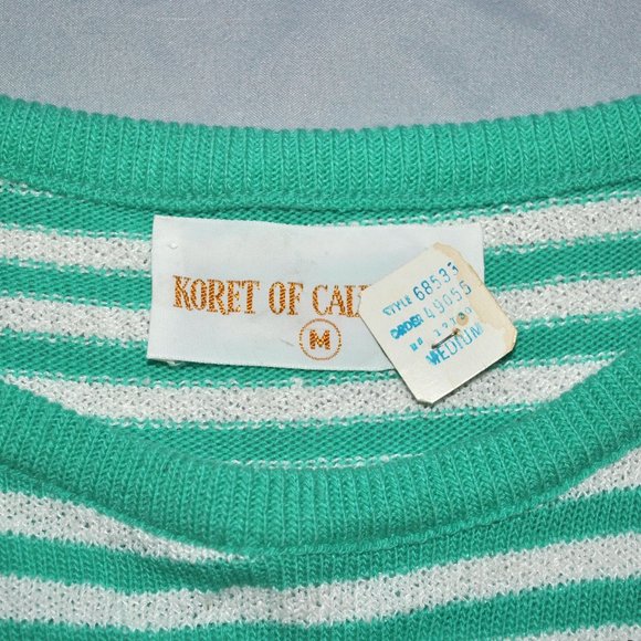 Vintage Koret of California Women's Shirt Size Medium Knit Striped Top - Picture 3 of 8